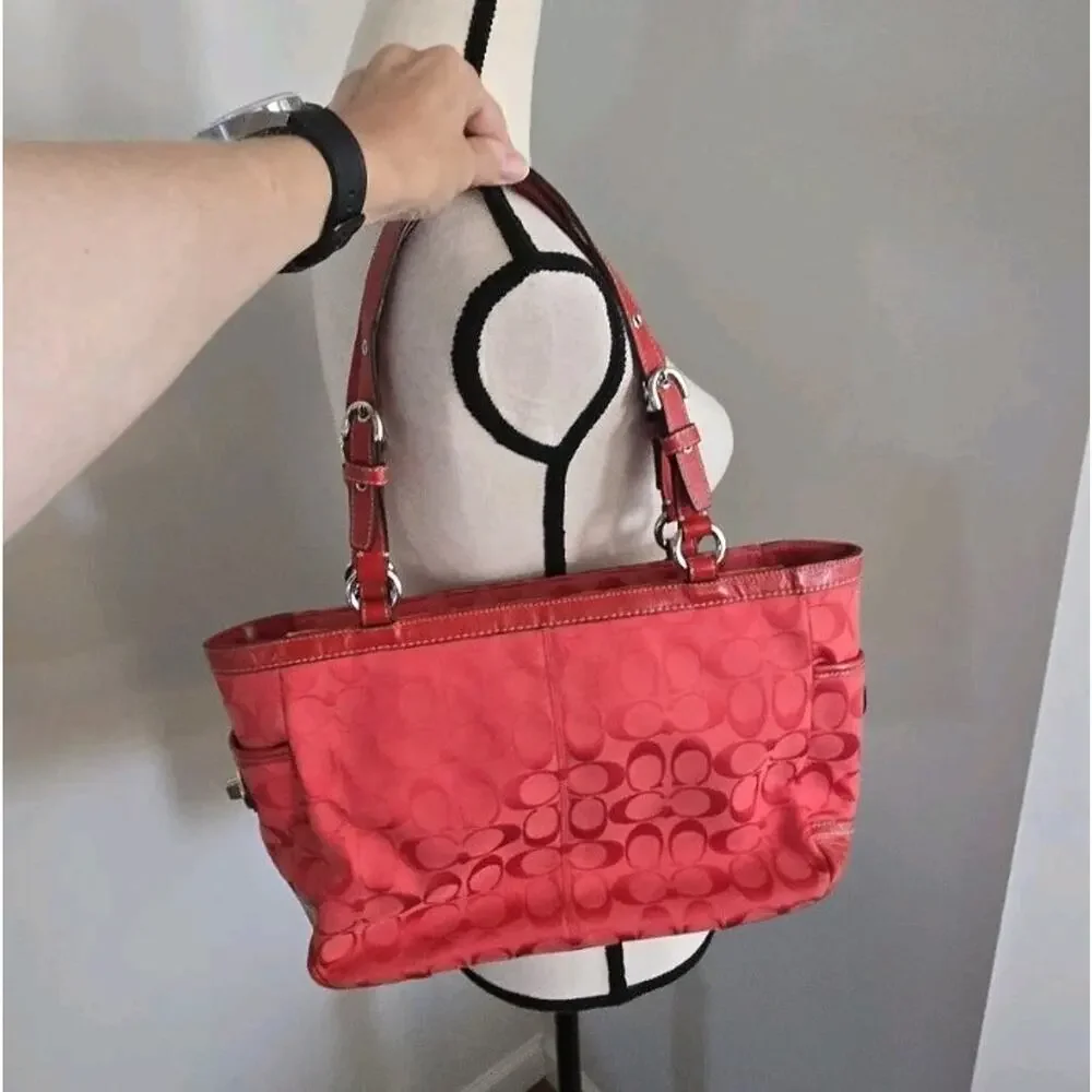 COACH Y2K Vintage Signature East West Gallery Shoulder Bag Vibrant Red